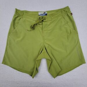 Kahala Board Shorts Mens Large Green Solid Casual‎ Summer Beach Swim Shorts